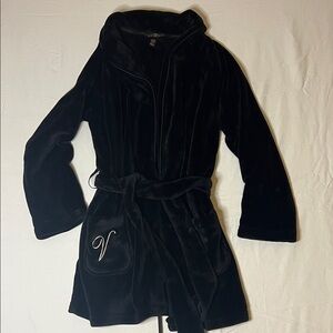 Victoria's Secret Black Velvet Robe